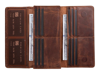 Noble Leather Women's Wallet, Saddle Brown - UnBranded