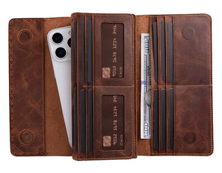 Noble Leather Women's Wallet, Saddle Brown - UnBranded