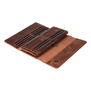 Noble Leather Women's Wallet, Saddle Brown - BlackBrook Case