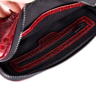 Noma Full‑Grain Leather Clutch Bag, Crocodile Verdant - UnBranded