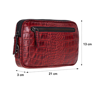 Noma Full‑Grain Leather Clutch Bag, Crocodile Verdant - UnBranded