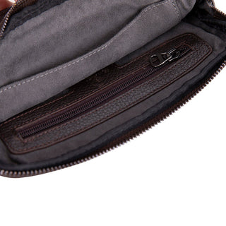 Noma Full‑Grain Leather Clutch Bag, Pebble Brown - UnBranded