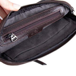 Noma Full‑Grain Leather Clutch Bag, Pebble Brown - UnBranded