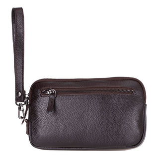 Noma Leather Clutch Bag, Pebble Brown - UnBranded