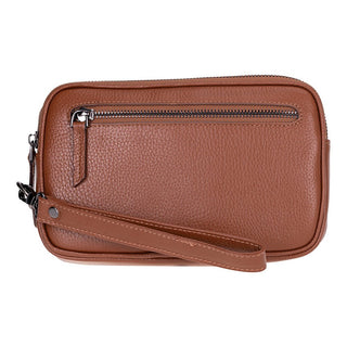 Noma Leather Clutch Bag, Pebble Tan - UnBranded