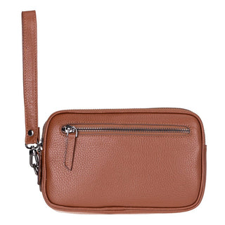 Noma Leather Clutch Bag, Pebble Tan - UnBranded
