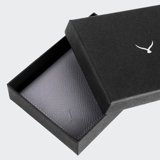 Palermo Men’s Booktype Leather Card Holder – Mapi Edition, Gray - Mapi
