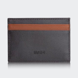 Pisa Men’s Dual - Color Leather Card Holder – Mapi Edition, Brown & Tan - Mapi