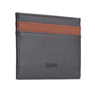 Pisa Men’s Dual - Color Leather Card Holder – Mapi Edition, Brown & Tan - Mapi