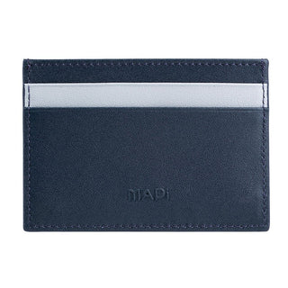 Pisa Men’s Dual-Color Leather Card Holder – Mapi Edition, Dark Blue & Gray - Mapi