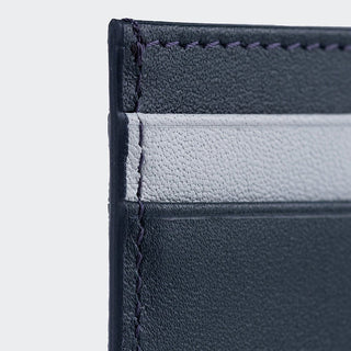 Pisa Men’s Dual - Color Leather Card Holder – Mapi Edition, Dark Blue & Gray - Mapi