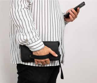 Prestige Leather Clutch Bag, Rustic Black - UnBranded