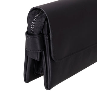 Prestige Leather Clutch Bag, Rustic Black - UnBranded