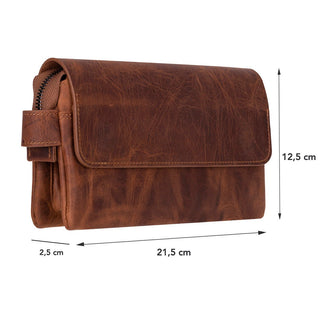 Prestige Leather Clutch Bag, Saddle Brown - UnBranded