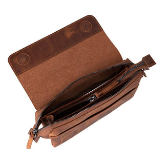 Prestige Leather Clutch Bag, Saddle Brown - UnBranded