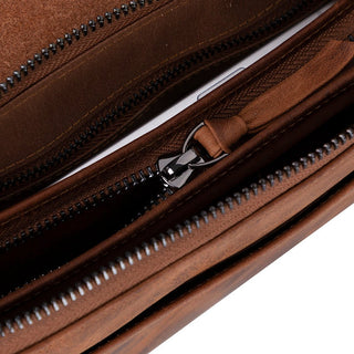 Prestige Leather Clutch Bag, Saddle Brown - UnBranded