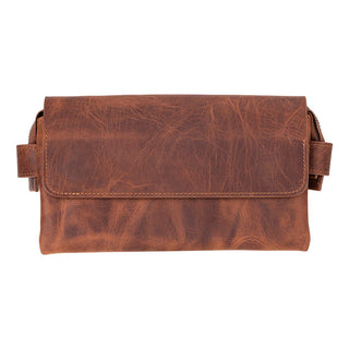 Prestige Leather Clutch Bag, Saddle Brown - UnBranded