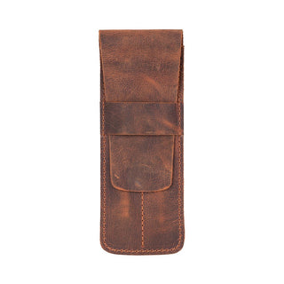 Punta Leather Pen Pouch, Saddle Brown - BlackBrook Case