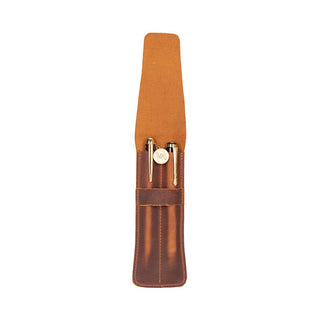 Punta Leather Pen Pouch, Saddle Brown - BlackBrook Case