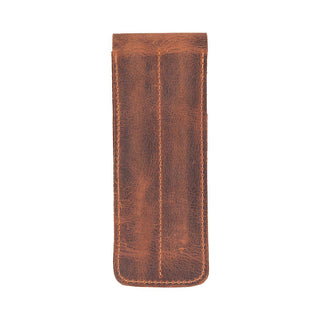 Punta Leather Pen Pouch, Saddle Brown - BlackBrook Case