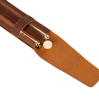 Punta Leather Pen Pouch, Saddle Brown - BlackBrook Case