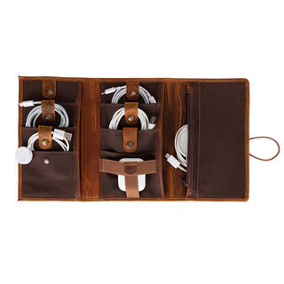 Pura Leather Cable Organizer, Moccasin - BlackBrook Case