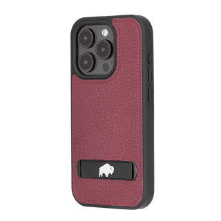 Reed Leather Snap‑On Case with Stand – iPhone 15 Pro Max, Bordeaux - BlackBrook Case
