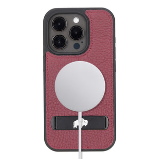 Reed Leather Snap‑On Case with Stand – iPhone 15 Pro Max, Bordeaux - BlackBrook Case