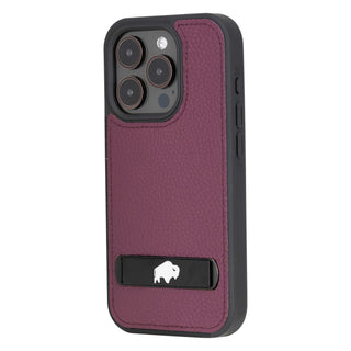 Reed Leather Snap‑On Case with Stand – iPhone 15 Pro Max, Purple - BlackBrook Case
