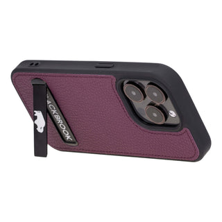 Reed Leather Snap‑On Case with Stand – iPhone 15 Pro Max, Purple - BlackBrook Case