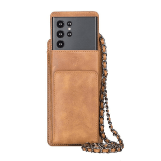 Riviera Crossbody Phone Case and Wallet, Golden Brown - UnBranded