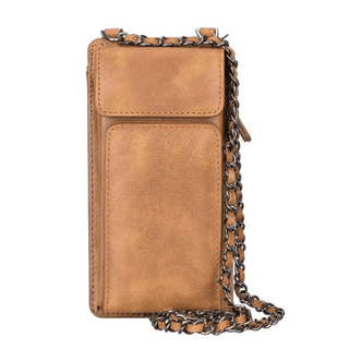 Riviera Crossbody Phone Case and Wallet, Golden Brown - UnBranded