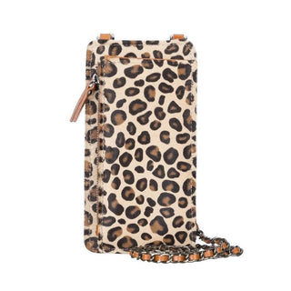 Riviera Crossbody Phone Case and Wallet, Leopard Tan - UnBranded