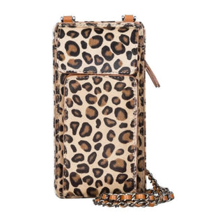 Riviera Crossbody Phone Case and Wallet, Leopard Tan - UnBranded