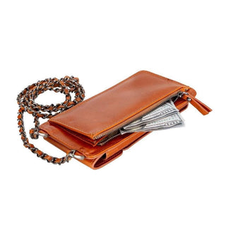 Riviera Crossbody Phone Case and Wallet, Rustic Tan - UnBranded