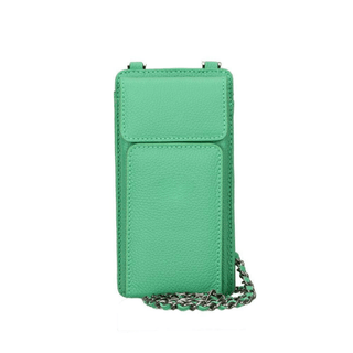 Riviera Full‑Grain Leather Crossbody Wallet & Phone Case, Green - UnBranded