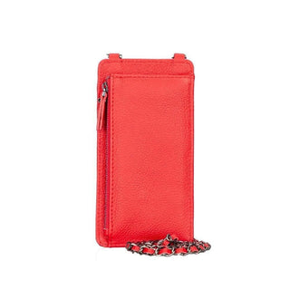 Riviera Full‑Grain Leather Crossbody Wallet & Phone Case, Red - UnBranded