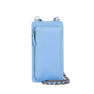 Riviera Full‑Grain Leather Crossbody Wallet & Phone Case, Royal Blue - UnBranded