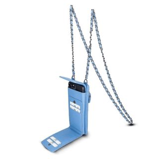 Riviera Full‑Grain Leather Crossbody Wallet & Phone Case, Royal Blue - UnBranded