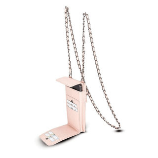 Riviera Full‑Grain Leather Crossbody Wallet & Phone Case, Salmon - UnBranded