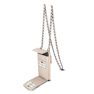 Riviera Full‑Grain Leather Crossbody Wallet & Phone Case, Sandy - UnBranded