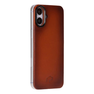 Rohan Magnetic Leather Back iPhone 16 Plus Case, Burnished Tan - BlackBrook Case