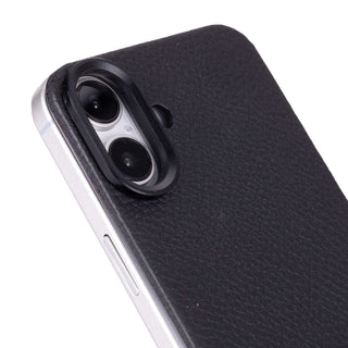 Rohan Magnetic Leather Back iPhone 16 Plus Case, Pebble Black - BlackBrook Case
