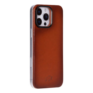 Rohan Magnetic Leather Back iPhone 16 Pro Case, Burnished Tan - BlackBrook Case