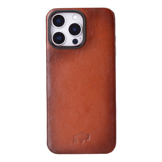 Rohan Magnetic Leather Back iPhone 16 Pro Case, Burnished Tan - BlackBrook Case