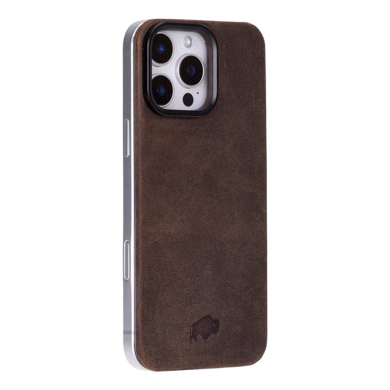 Rohan MagSafe Leather Back Case - iPhone 16 Pro Max, Distressed Coffee - BlackBrook Case