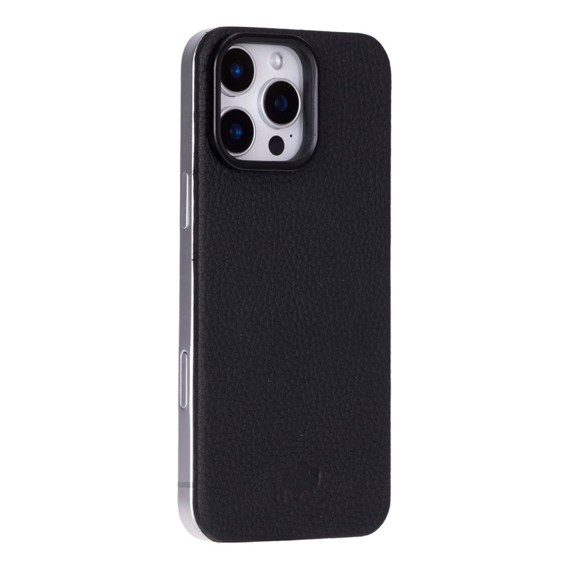 Rohan MagSafe Leather Back Case - iPhone 16 Pro Max, Pebble Black - BlackBrook Case