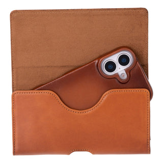 Rook Belt Clip Holster, 6.1" Phones, Burnished Tan - BlackBrook Case