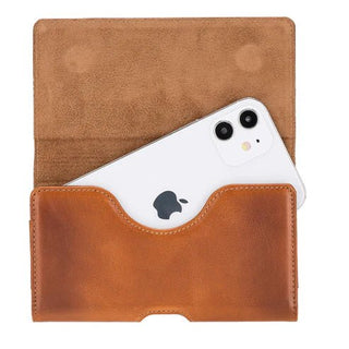Rook Belt Clip Holster, 6.1" Phones, Burnished Tan - BlackBrook Case