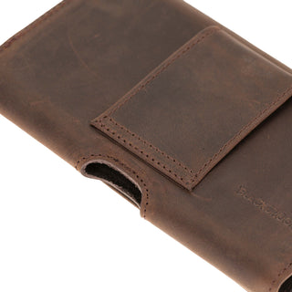 Rook Belt Clip Holster, 6.9" Phones, Distressed Coffee - BlackBrook Case